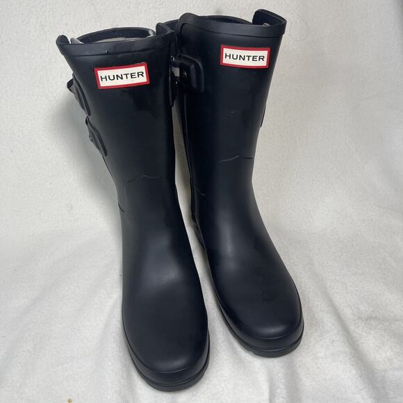 Hunter Women's Short Rain Boots - Size 7 US, 12" Tall - Blk ,Reflective Ribbon - Picture 1 of 7